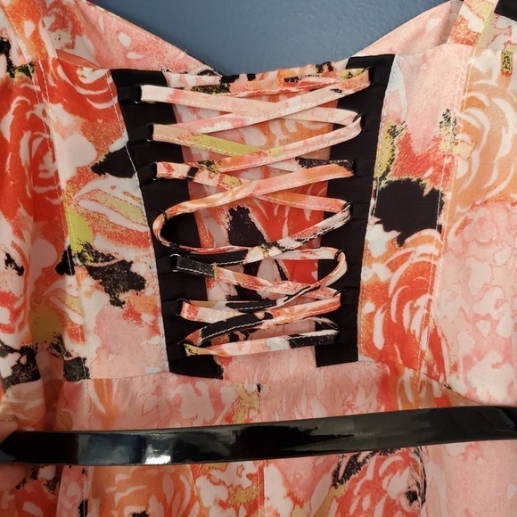 Candie's Floral Cocktail Dress Pink Size 7 - Picture 3 of 9